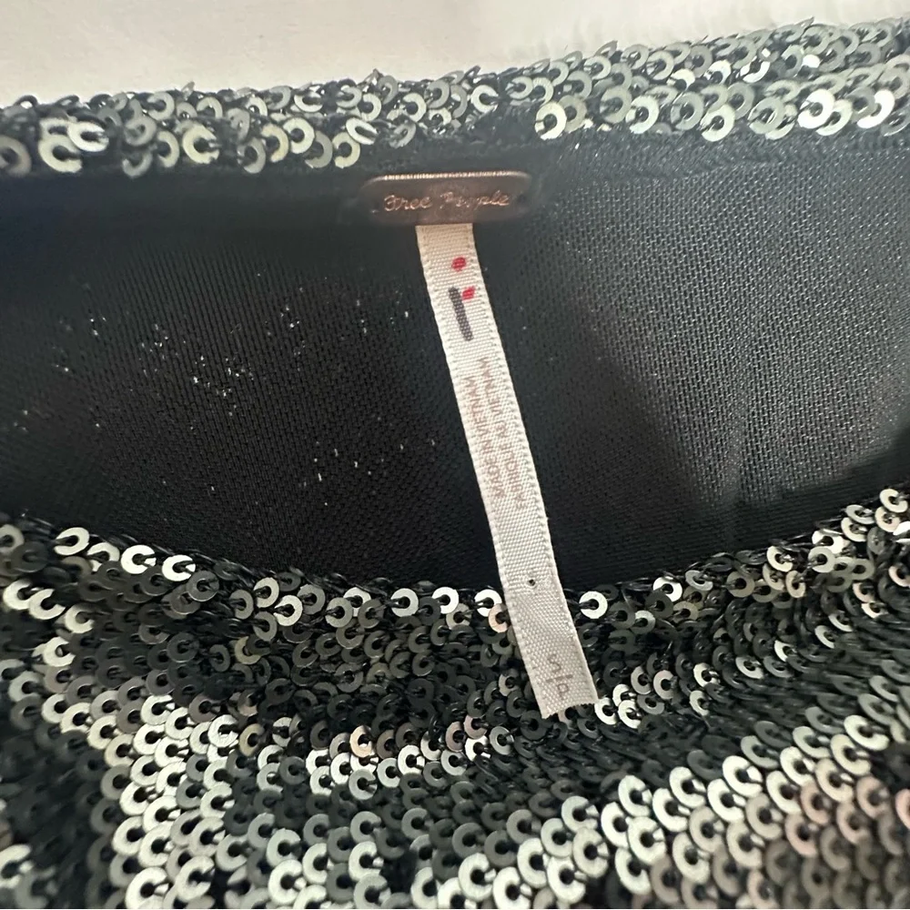NWOT Free People Munuka Gun Metal Gray Sequin Mini Dress S - Picture 12 of 14